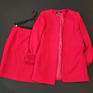 Tahari contemporary red suit